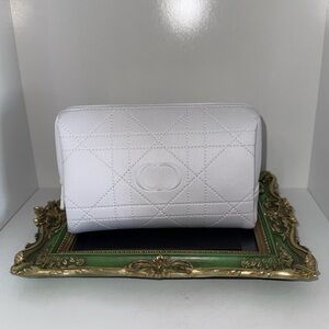 Dior White Geometric Design Cosmetic Bag new in box